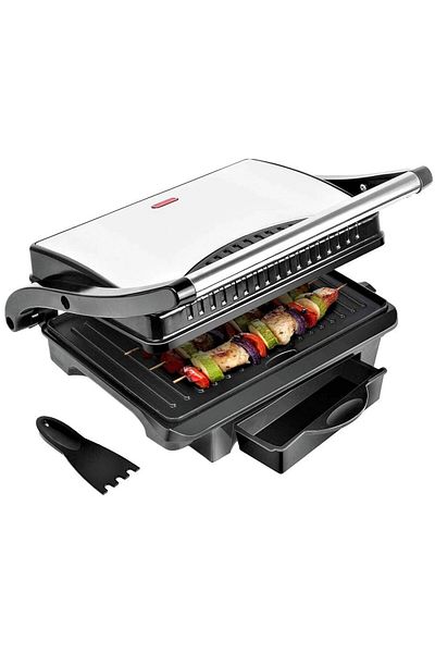 Sofia Concept Hett Multifunctional Grill 4 in 1, 1000W, Sandwich-maker, Toaster, Grill, Panini, Silver/Black
