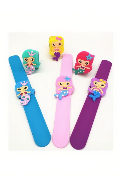 Yelajoy Mermaid bracelets, set of 6, 6 colors, ocean world theme, suitable for children's birthday parties