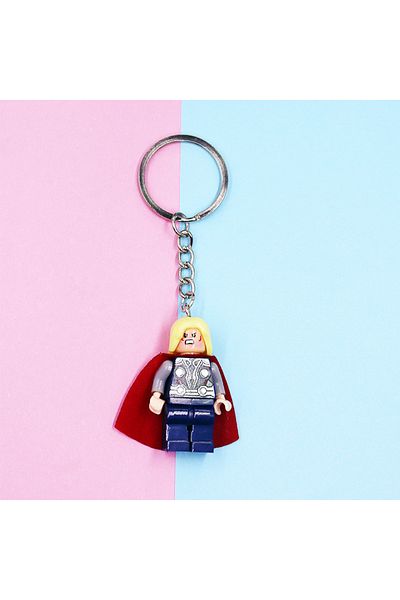 Miniso Thor(With a hammer) Avengers Spider-Man Iron Man Anime Character Building Blocks Key Chain Action Fi