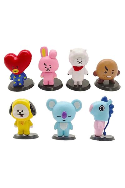 BANDAI 7-8 7pcs/Set Bangtan Boys Groups Rm Jin Suga Jhope Jimin V Jungkook Doll Model Toy Action Figure Sta