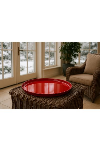 Davet Unbreakable Melamine Round 33cm Pastry Presentation Plate - 33 cm Pastry Presentation Plate Unbreakable Melamine