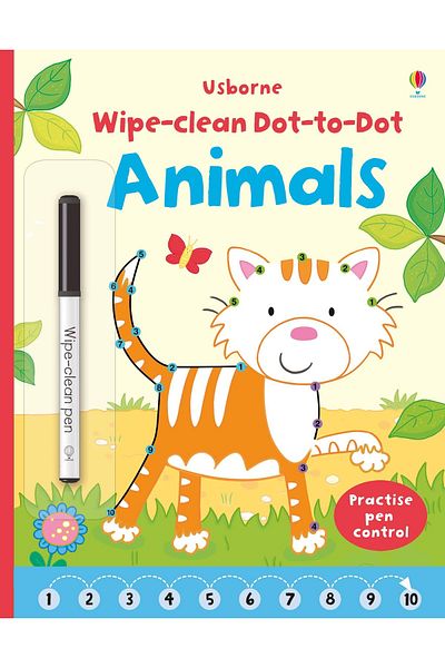 Usborne Children's book, Usborne, Wipe-clean Dot-to-dot Animals, 3+ years
