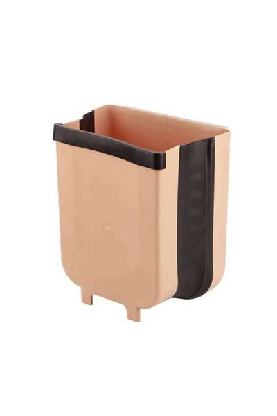 Urban Trends Hanging Waste Bin, URBAN TRENDS®, Foldable, For Wardrobe Door, 28.5 x 25 cm, Brown