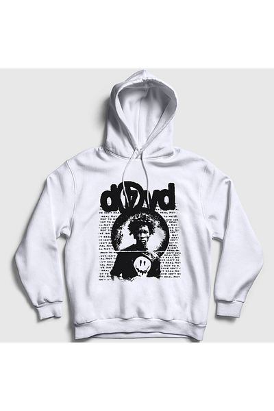 Presmono Unisex White Love Music D4vd Φούτερ με κουκούλα 550367tt