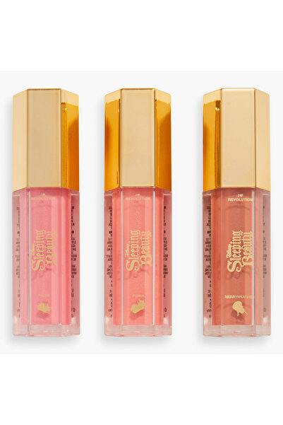 MAKEUP REVOLUTION مجموعة ملمع الشفاه سليبنج بيوتي من 3 قطع