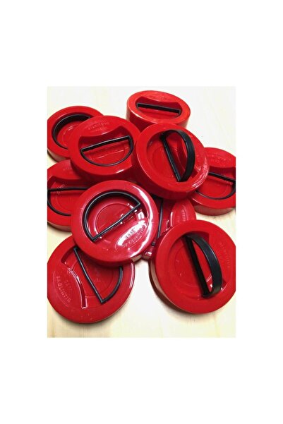 abnturk Pratik Kullanışlı Kırmızı Kavanoz Kapağı Plastik 10 cm (3 Adet)