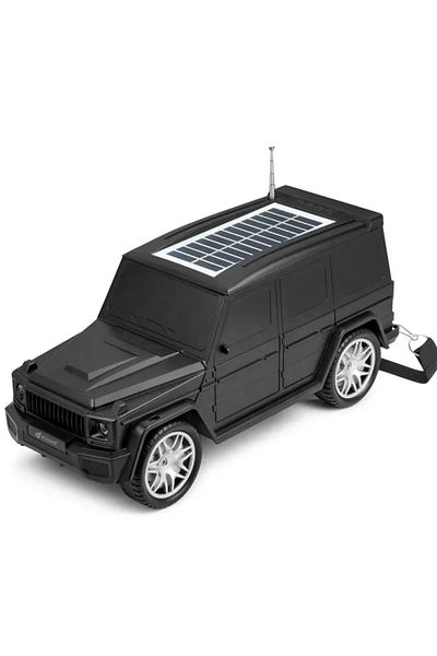 Zherqon Portable Speaker Shaped Like a Jeep, Solar Charging and USB Cable, 10W, Bluetooth, FM Radio, Antenna
