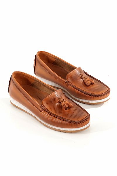 ARTI ARTI AYAKKABI Plus-Plus001-Summer 501-Genuine Leather Casual Women's Taba Ballerina Shoes