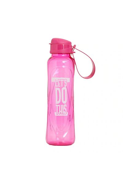 ABYZ Sports Water Bottle, 630 ml, Plastic Material With Hooks And Pink Cap