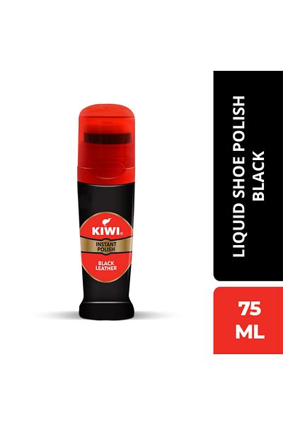 Kiwi Instant Shoe Polish - Black Leather - 75 ml - Pack of 5