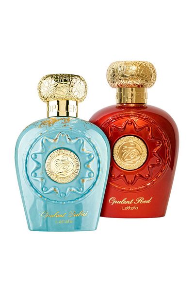 lattafa Pack of 2 perfumes, Opulent Dubai 100 ml and Opulent Red 100 ml