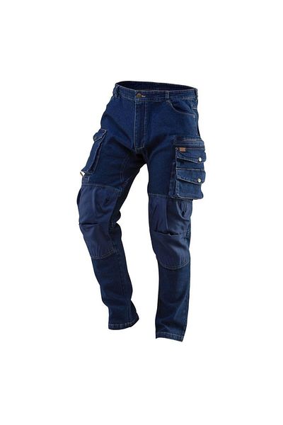 NEO Pantaloni De Lucru Tip Blugi, Cu Intariri Pentru Genunchi, Model Denim, Marimea S/48,