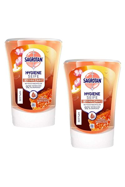 Dettol Set of 2 Refills of Sagrotan No Touch antibacterial liquid soap with Manuka Honey