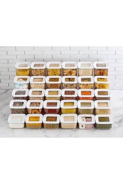 VİP AHMET Vip Ahmet 6 Set 30 Pieces - Square Vacuum Storage Container