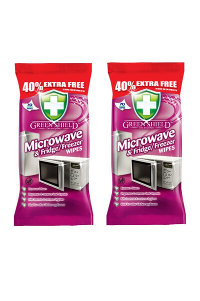 Green Shield Set 140 servetele umede pentru curatat cuptorul cu microunde si frigiderul, Green Shield