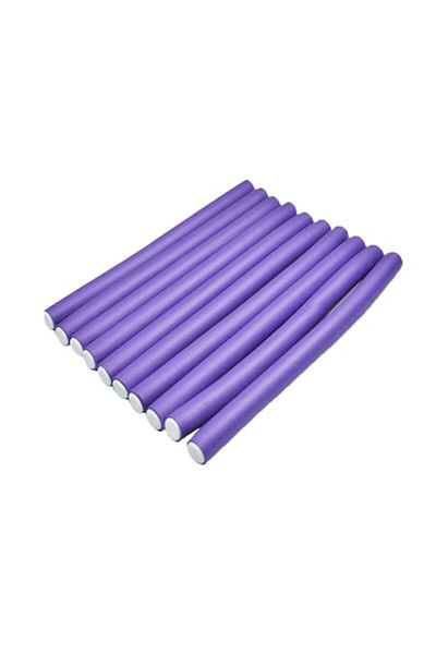 Urban Trends Set of 10 Flexible Hair Curlers, Dry-Wet, No. 2, Purple, URBAN TRENDS