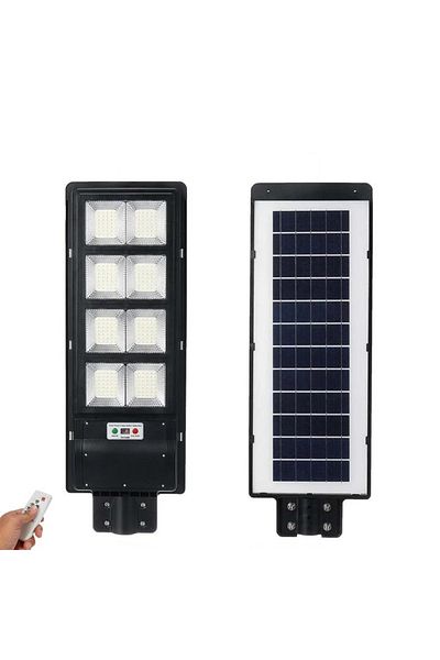 Zherqon Lampă stradală solară, 8 unități, 400W, Jortan, impermeabilă IP65, senzor de mișcare, telecomandă, lumini LED