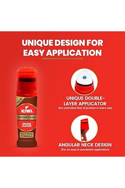 Kiwi Instant Shoe Polish Brown Leather - 75ml - Pack of 5
