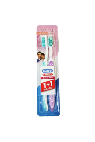 Oral-B Oral-B Delicate White 3Effect 40 střední zubní kartáček, 1+1 zdarma