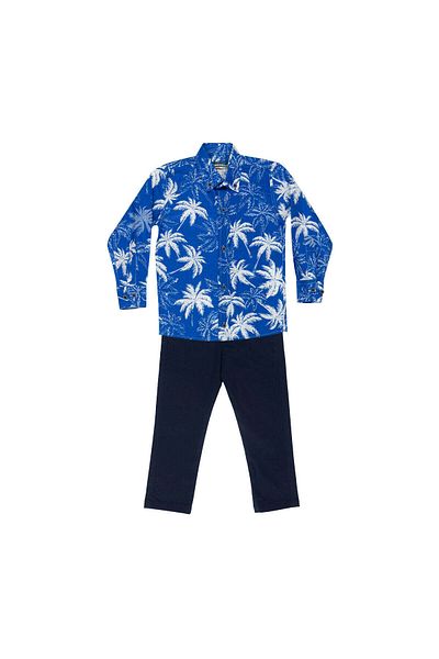 Montella Boys' Outfit, Montella, Casual, Blue Pants and Shirt, MG-3028 - 110 cm