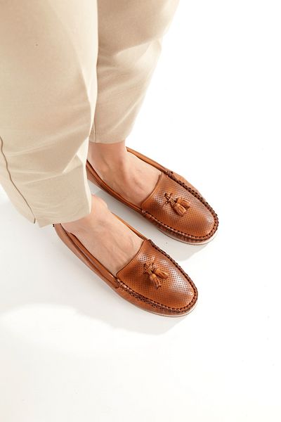 ARTI ARTI AYAKKABI Plus-Plus001-Summer 501-Genuine Leather Casual Women's Taba Ballerina Shoes