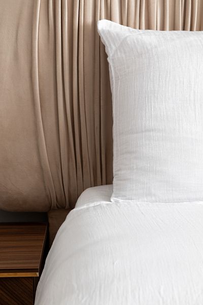 SPRINGANDBLUE Single Muslin Duvet Cover Set 100% Cotton Ecru