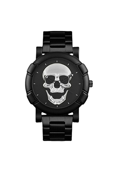 Tessero Ceas analog cu cap de mort, mecanism quartz, otel inoxdaibil, reziste...