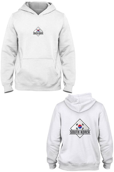 Pisa Art South Korea Front Back Printed Kangaroo Pocket Hooded Sweatshirt Bll2254