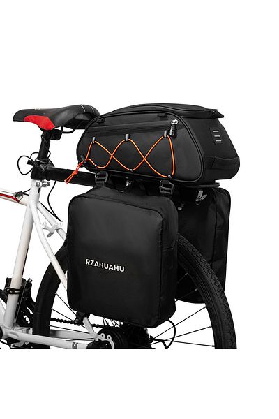 Choice Orange 3 in 1 Bike Rack Bag Trunk Bag Waterproof Bicycle Rear Seat Bag Cooler Bag with 2 Side Hangin