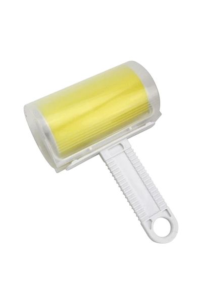 ABYZ Rolă din silicon reutilizabilă și lavabilă pentru scame și păr, 17 x 10 cm, galbenă