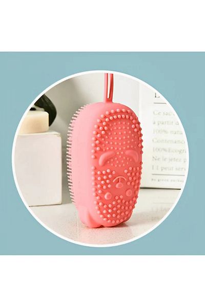 ABYZ Silicone Bubble Bath Sponge, Pink Scrubber