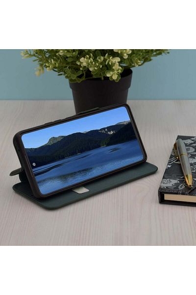 SKYDDAR INNOVATION Husă pentru Xiaomi Redmi Note 13 5G, portofel securizat, piele, închidere magnetică, verde, set autocolante