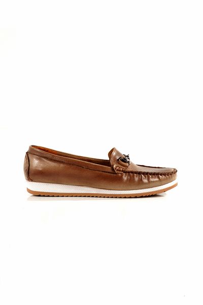ARTI ARTI AYAKKABI Plus-Plus001-Summer 501-Buckle -Genuine Leather Casual Women's Mink Ballerina Shoes