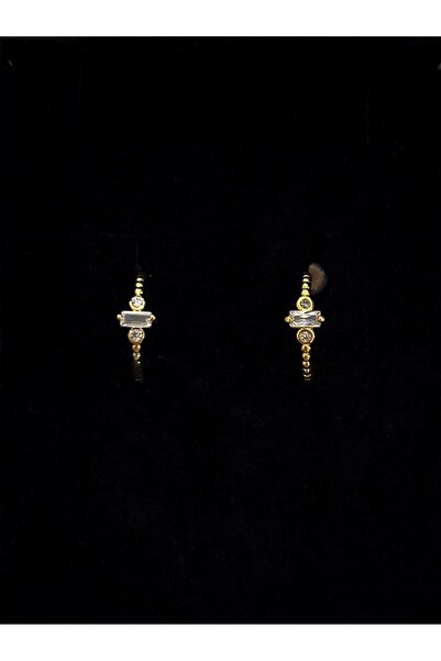 MODA Baget Taşlı Minimal Halka Küpe