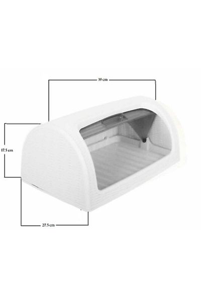ABYZ White plastic rattan bread storage box