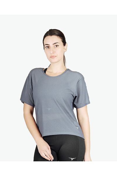 THUGFIT Loose Short Sleeve Mesh Crop Top