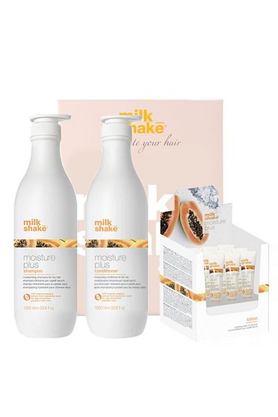 Milkshake Milk Shake Moisture Plus Kit: Shampoo 1000ml, Conditioner 1000ml, Hydrating Lotion 6x12ml