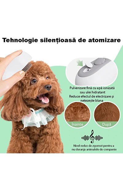 miraza Perie cu Abur Animale de Companie Peri din Otel Nu Zgarie Descurca Blana Auto-Curatare USB-C