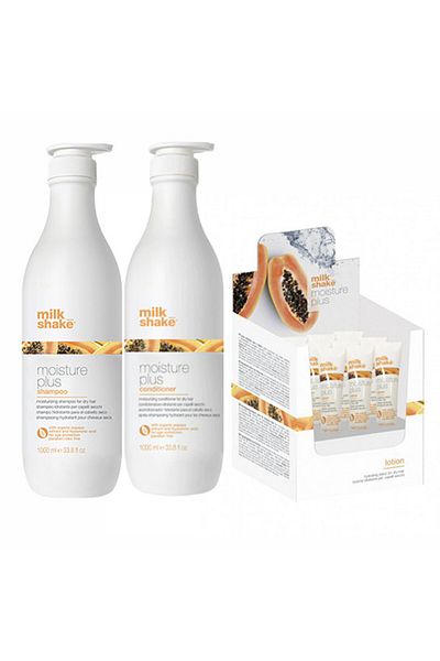 Milkshake Milk Shake Moisture Plus Kit: Shampoo 1000ml, Conditioner 1000ml, Hydrating Lotion 6x12ml