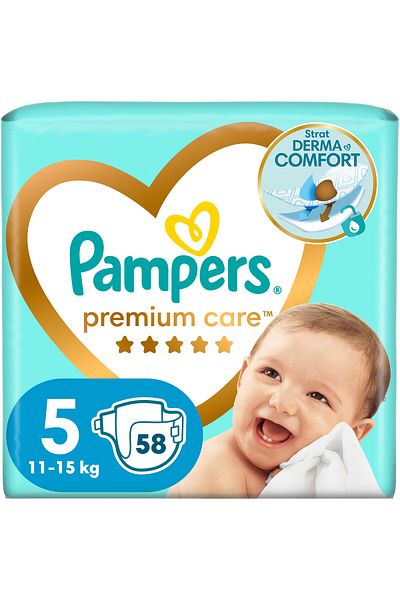 Pampers Scutece Pampers Premium Care Jumbo Pack Marimea 5, 11-16 kg, 58 buc