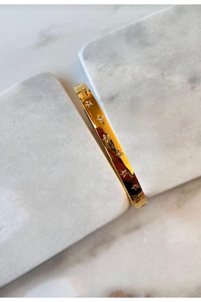 RoseCo00 Steel Star Cuff Bracelet