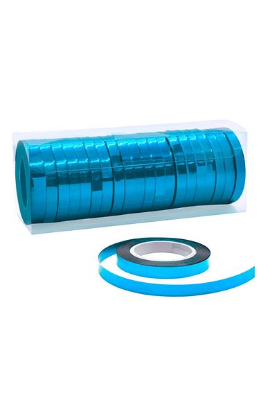 Mielibon 25 Meters of Metallized Blue Raffia – 1 Shiny Decoration Ribbon