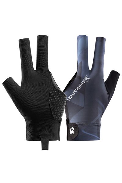 Choice Black blue Billiards Glove Left Hand Three Finger Snooker Billiard Glove Non Slip Stickers Elasticit