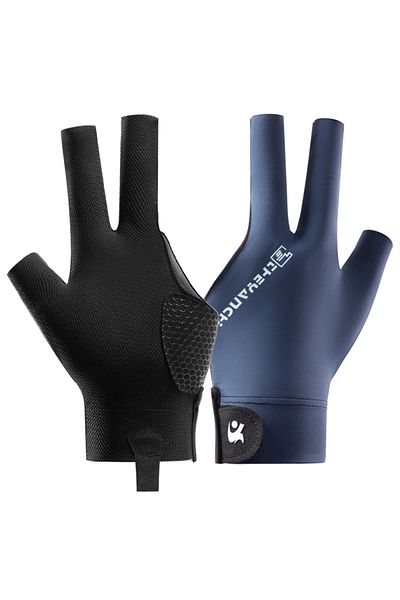 Choice blue Billiards Glove Left Hand Three Finger Snooker Billiard Glove Non Slip Stickers Elasticity Bill