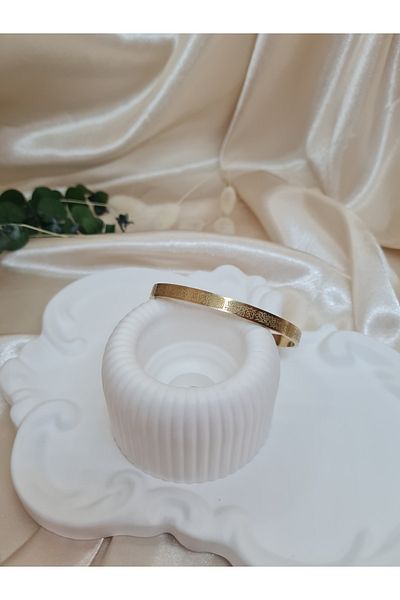 ZEYM Ayetel Kursi Written Gold Color Handcuff Bracelet (Unisex)