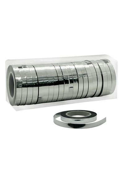 Mielibon 25 Meters of Metallized Silver Raffia – 1 Piece of Shiny Decoration Ribbon