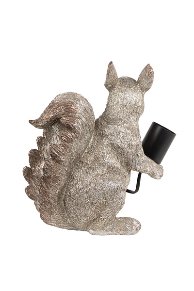 Clayre & Eef Silver Poliresin Lamp Squirrel 24x12x25 cm