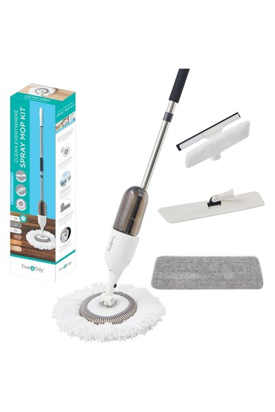 SUPER TRENDS Set 3 in 1 Mop Spray Profesional cu Pulverizator SUPER TRENDS®, Laveta Microfibra, Rezerva Rotunda,