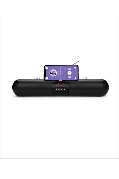ABYZ Portable Soundbar Solar Charging with Radio, Bluetooth, Card, USB, AUX, Display, Light Show Black