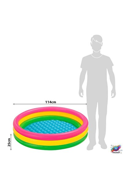 Intex Inflatable pool ANGMAD, diameter 114cm, height 25cm, maximum water level 18cm, multicolor